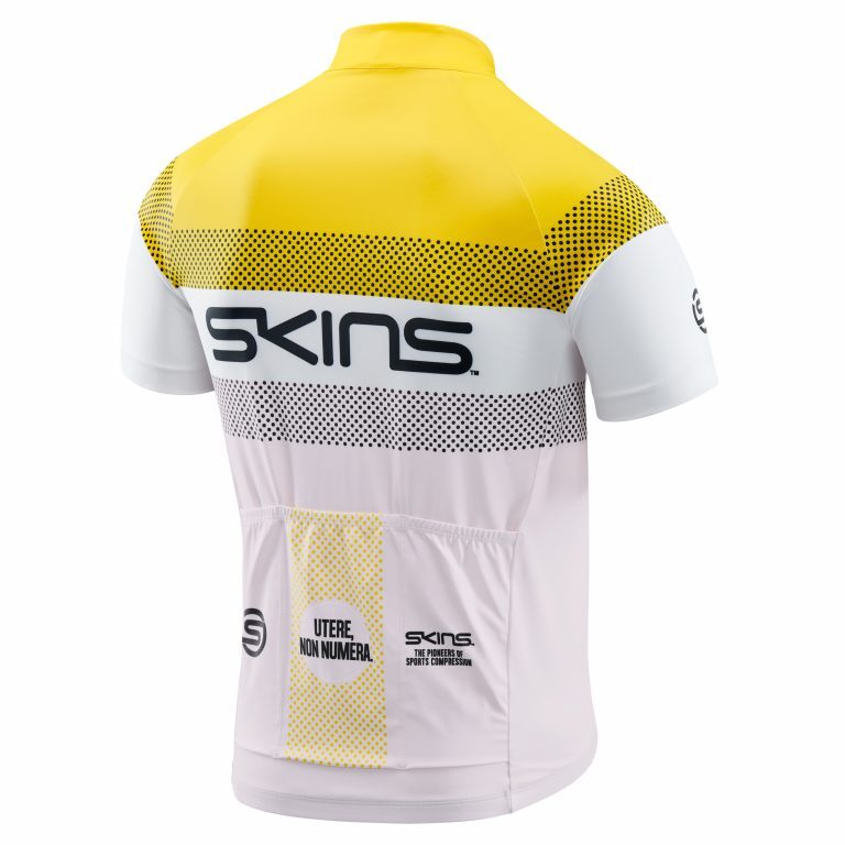 SKINS CYCLE Mens Branded Jersey Zest/Granite/White