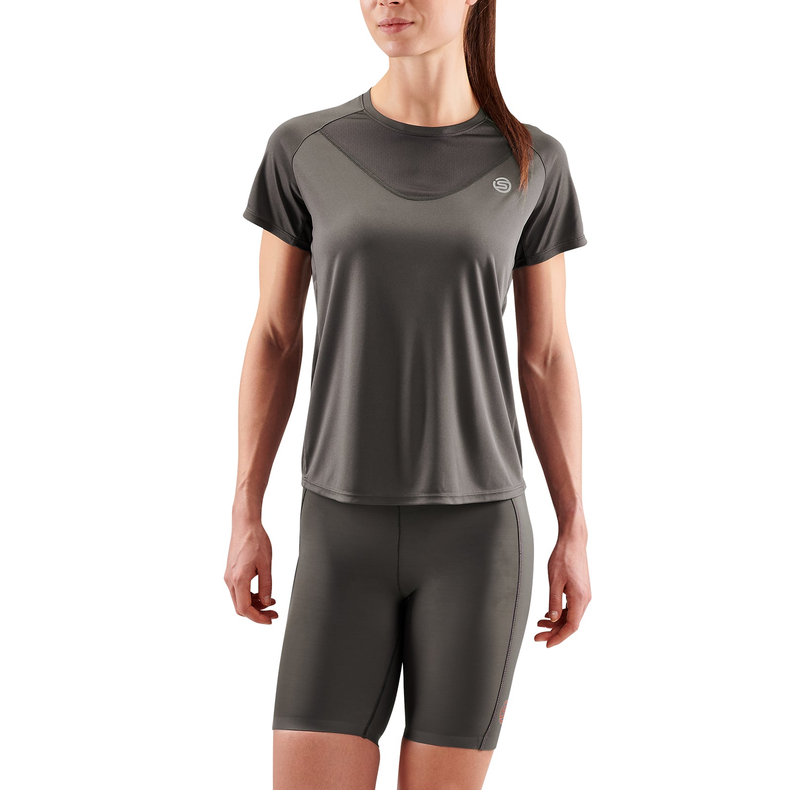 SKINS SERIES-3 Women's Short Sleeve Top Charcoal