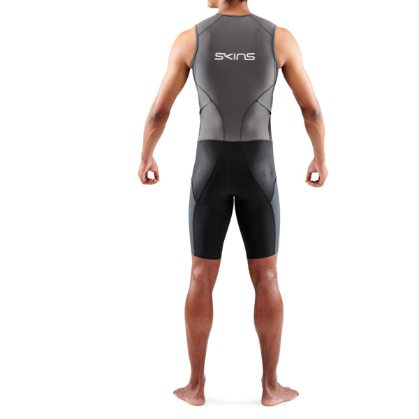 SKINS TRI BRAND SLEEVELESS TRI SUIT CHARCOAL/CARBON